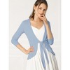 INSPIRE CHIC Women's Tie Front Long Sleeve Crop Ruffle Knit Cardigan Sweaters - 3 of 4