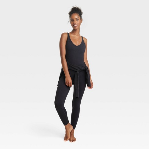 Target Basics Joy Lab, Black Ribbed Knit Compression leggings, Medium