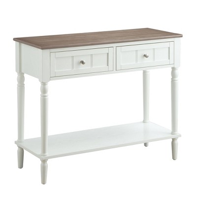 French Country Two Drawer Hall Table Driftwood/White - Breighton Home