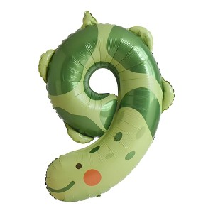 Unique Bargains Number Balloons Animal Print Foil Decoration for Party Birthday - 1 of 4