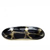 Classic Touch 10.5"L Black and Gold Marbleized Oval Dish - 2 of 3