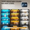 PAKASEPT 66.3” Tall Display Curio Cabinet with LED Lights, Tempered Glass Doors, 4-Tier Corner Display Cabinet for Toys, Books, Collectibles - 4 of 4