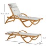 Larch Wood Lounge Chair, 4-Level Adjustable Tanning Chair, Full Flat Patio Lounger with Mesh Seat - 3 of 4