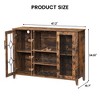 Wine Bar Cabinet with LED Light, Glass Door Wine Cabinet, Kitchen Sideboard with Rack, Freestanding Liquor Cabinet for Living Room, Dining Room - 4 of 4