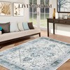 Washable Area Rug Vintage Distressed Rug,Thin Floor Carpet, Foldable Stain Resistant Rug, Faux Wool Rug for Kitchen, Bedroom, Living Room - 4 of 4
