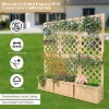 Tall Wood Planter with Trellis,2 in 1 Freestanding Outdoor Wood Slanted Trellis and Raised Bed,Wooden Privacy Screens Garden Beds for Climbing Plants - 4 of 4