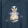 Women's - Disney - It's A Small Moon Lightweight French Terry Wide Neck Long Sleeve Shirt - 2 of 4