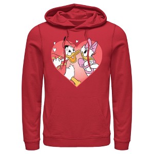 Men's Mickey & Friends Duck Love Pull Over Hoodie - 1 of 4