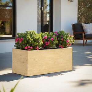 Okak Handmade Large Rectangular Planter Box, Modern Outdoor Planter for Patio and Garden, No Assembly - 1 of 4