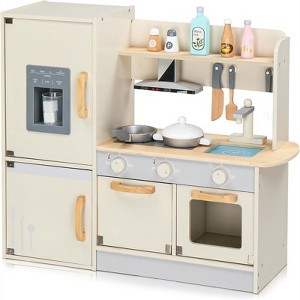 Karl Home Wooden Pretend Kitchen Playset With Toy Ice Maker & Cooking Set Accessorie - 1 of 4