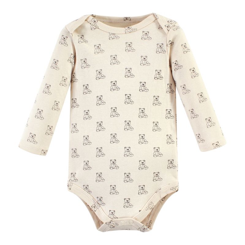 Hudson Baby Cotton Long-Sleeve Bodysuits, Teddy Bears 5-Pack, 4 of 8
