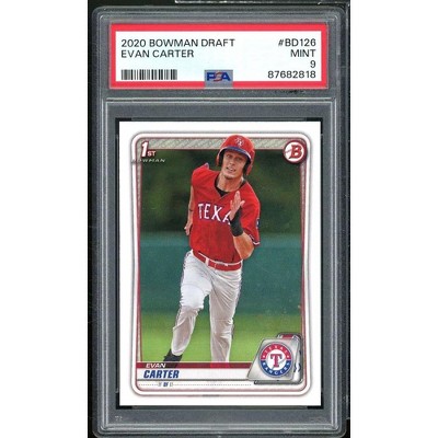 Evan Carter Rookie Card 2020 Bowman Draft #BD126 PSA 9