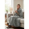 Personalization Mall All About Me Embroidered Initial Fleece Blanket, Grey, 60" x 80" - 3 of 4