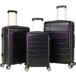 Gulches Retractable luggage compartment with a lightweight and durable hard shell, rotating wheels, password lock, 3-piece set - 1 of 4