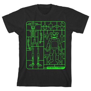 Five Nights at Freddy's Sister Location Toy Freddy Assembly Boy's Black T-shirt - 1 of 3