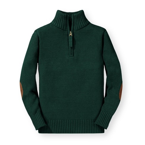 Hope & Henry Boys' Organic Half Zip Pullover Sweater with Elbow Patches, Infant - image 1 of 4