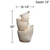 Three Urn 30" High Large Coastal Modern Indoor Outdoor Decor Faux Stone Floor Fountain with Light LED Cascading Outside Garden Patio - 4 of 4