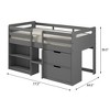 Infurnic Beds, Bunk Bed Twin Over Twin with Ladder, High Guardrail, Built-in Drawers and Bookshelves for Kids Boys Girls, Gray, 77.5"*44.5"*39.5" - 4 of 4