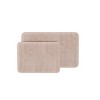 Bathroom Rug Set-2-Piece Memory Foam Bathmats-Striped Microfiber Top-Non-Slip Absorbent Runner for Bathroom or Kitchen by Hastings Home (Beige) - 3 of 4