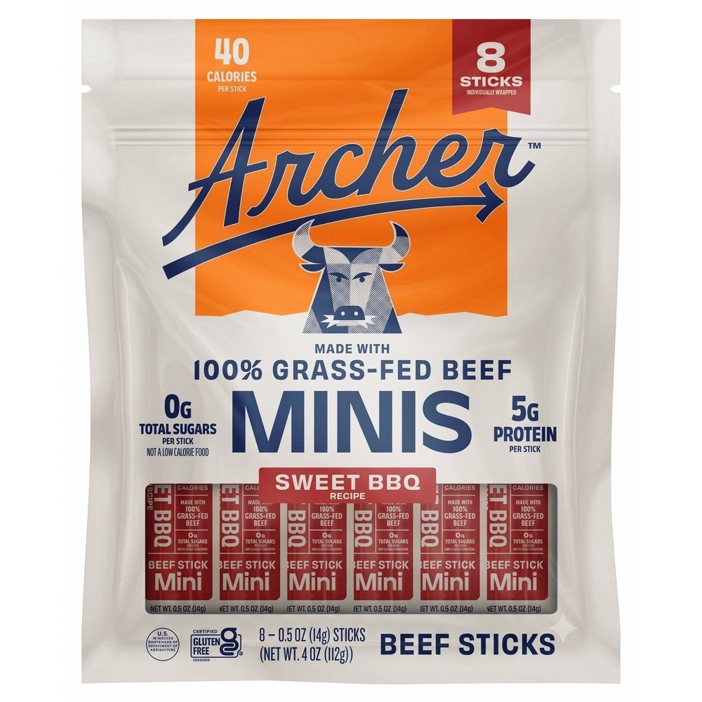 Archer Jerky Sweet BBQ Mini Meat Sticks - 4oz/8ct