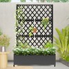 TOAOTBNBO Metal Raised Garden Bed with Diamond Lattice Trellis, Outdoor Planter Box with Wheels, Galvanized Garden Box for Patio - 2 of 4