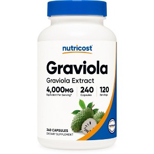 Nutricost Graviola Extract (4,000mg Equivalent) 240 Capsules - Soursop (Annona Muricata) Leaf, Vegan, Gluten-Free, GMO-Free, 120 Servings - 1 of 4
