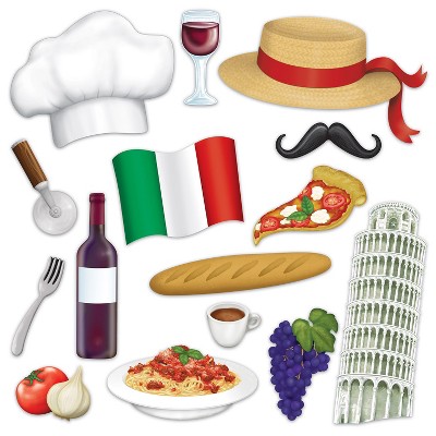 Beistle Italian Photo Fun Signs, 7.25"-14.25", (30/Pkg) Multicolored