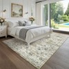 Washable Vintage  Medallion Rug Non Slip Low Pile Rug Soft RetroThrow Floor Cover Foldable Indoor Carpet for Living Room Bedroom Playroom Nursery - 4 of 4