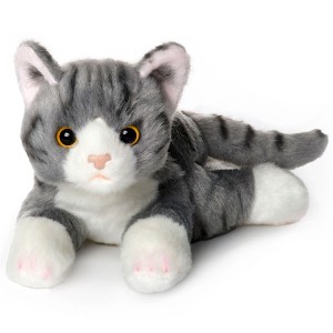 Bearington Collection Cat Plush 8in "Lil' Socks" Stuffed Animal Gray Striped Tabby Cat - 1 of 4
