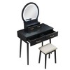 NicBex 31.5" Makeup Vanity Desk with Mirror and Stool,Retro Makeup Table with Storage Drawers for Bedroom,Black - 4 of 4
