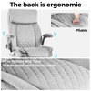 NicBex Luxury Velvet Boss Chair High-End Swivel Office Chair with Adjustable Height,Ergonomics 360°Swivel Chair with Curved Back for Office&Study,Gray - 4 of 4