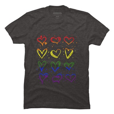 Adult Design By Humans Rainbow Pride Hearts By Classmates T-Shirt
