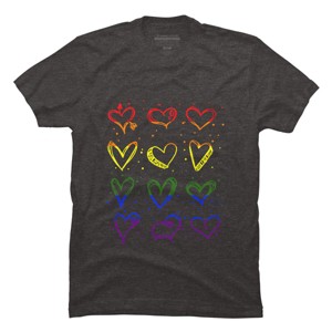 Adult Design By Humans Rainbow Pride Hearts By Classmates T-Shirt - 1 of 2