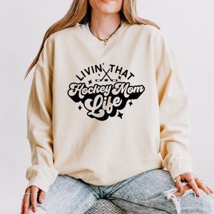 Simply Sage Market Livin' That Hockey Mom Life Lightweight Garment Dyed Sweatshirt - 1 of 4