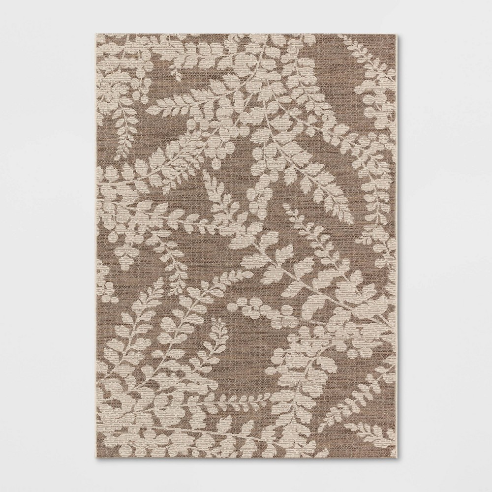  x 7' Botanical Outdoor Rug Tan