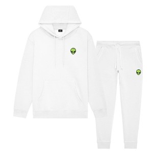 Dalix Alien Embroidery Sweatsuit Set Hoodie Jogger Soft Fleece Relaxed Fit Lounge Mens - 1 of 4