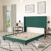Merrick Lane Modern Upholstered Platform Bed Frame with Padded, Tufted Wingback Headboard and Wood Support Slats, No Box Spring Required - 4 of 4