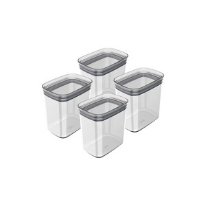 OU Airtight Food Storage Container 8pc (set of 4) BPA Free Clear Plastic Storage Container with Leak Proof Lid, Stackable Kitchen Pantry Organizer - 1 of 2
