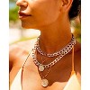 Handmade Layered Heart & Arrow Bar Choker Necklace, 18k Gold Plated, Dainty for Women - 2 of 4