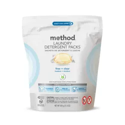 Method Free + Clear Laundry Detergent Packs - 42ct/21.8oz