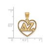 Black Bow Jewelry 14k Yellow Gold Plated Sterling Silver Delta Zeta Greek Life Pendant - 2 of 3