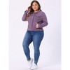 Agnes Orinda Women's Plus Size Classic Denim Long Sleeve with Pockets Fashion Jean Jackets - 3 of 4