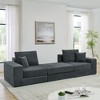 Modular Corduroy L-Shape Sectional Sofa with Removable Ottoman and Deep Seat Sleeper Couch - 3 of 4