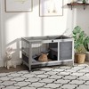 Indoor Rabbit Enclosureen Elevated Cage Habitat with Enclosed Run with Wheels - Ideal for Rabbits and Guinea Pigs - 2 of 4