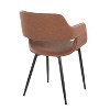 LumiSource Set of 2 Margarite PU Dining Chair Black Metal
 - 4 of 4