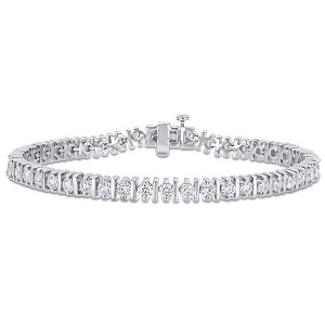 EVERLY JEWELRY | Sterling Silver 4 1/2 CT DEW Created White Moissanite Bracelet, 7.25-inch - 1 of 4