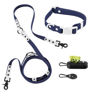 THE LICKER STORE Luna 8FT Adjustable 6-in-1 Waterproof Hands-Free Leash and Collar with LED Flashlight, Bag Dispenser, and Poop Bag Holder - 1 of 4