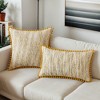 REGALWOVEN Fade-Resistant Chenille Boho Decorative with Pom-poms Throw Pillow Covers 2 Pcs - 2 of 4