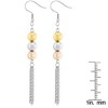 ELYA Cubic Zirconia Sphere Tassel Dangling Stainless Steel Earrings - 3 of 3