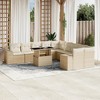 vidaXL 11 Piece Patio Sofa Set with Cushions Beige and Cream Poly Rattan - 2 of 4